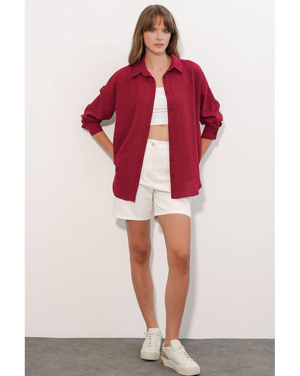 Bigdart Embroidered Long Sleeve Shirt With Button Closure
