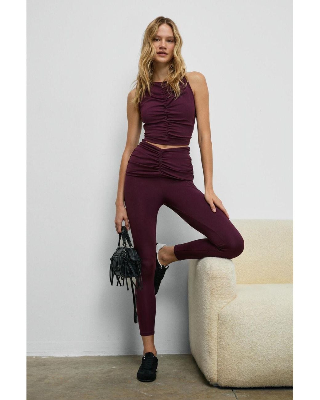 Grimelange Multicolor High Waist Skinny Sports Leggings