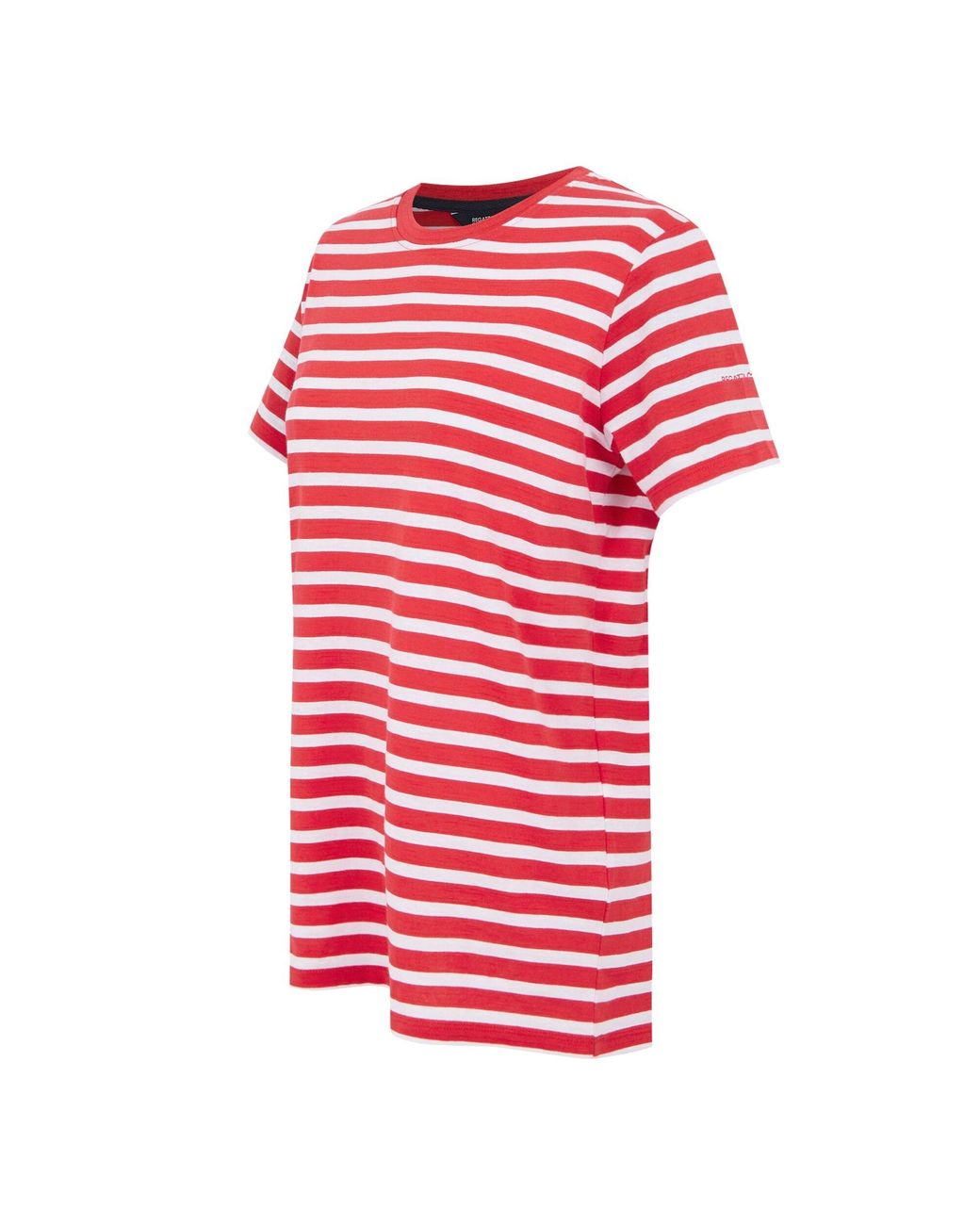 Regatta Bayletta Gestreept T-shirt (hoog Risico Rood/wit) in het Pink