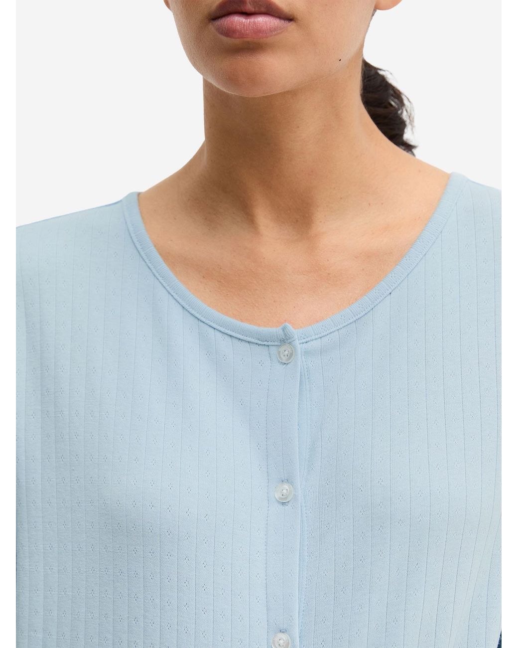 Marc O' Polo Marc O'Polo Vrouwen Pyjama Top Mix N Match in het Blue