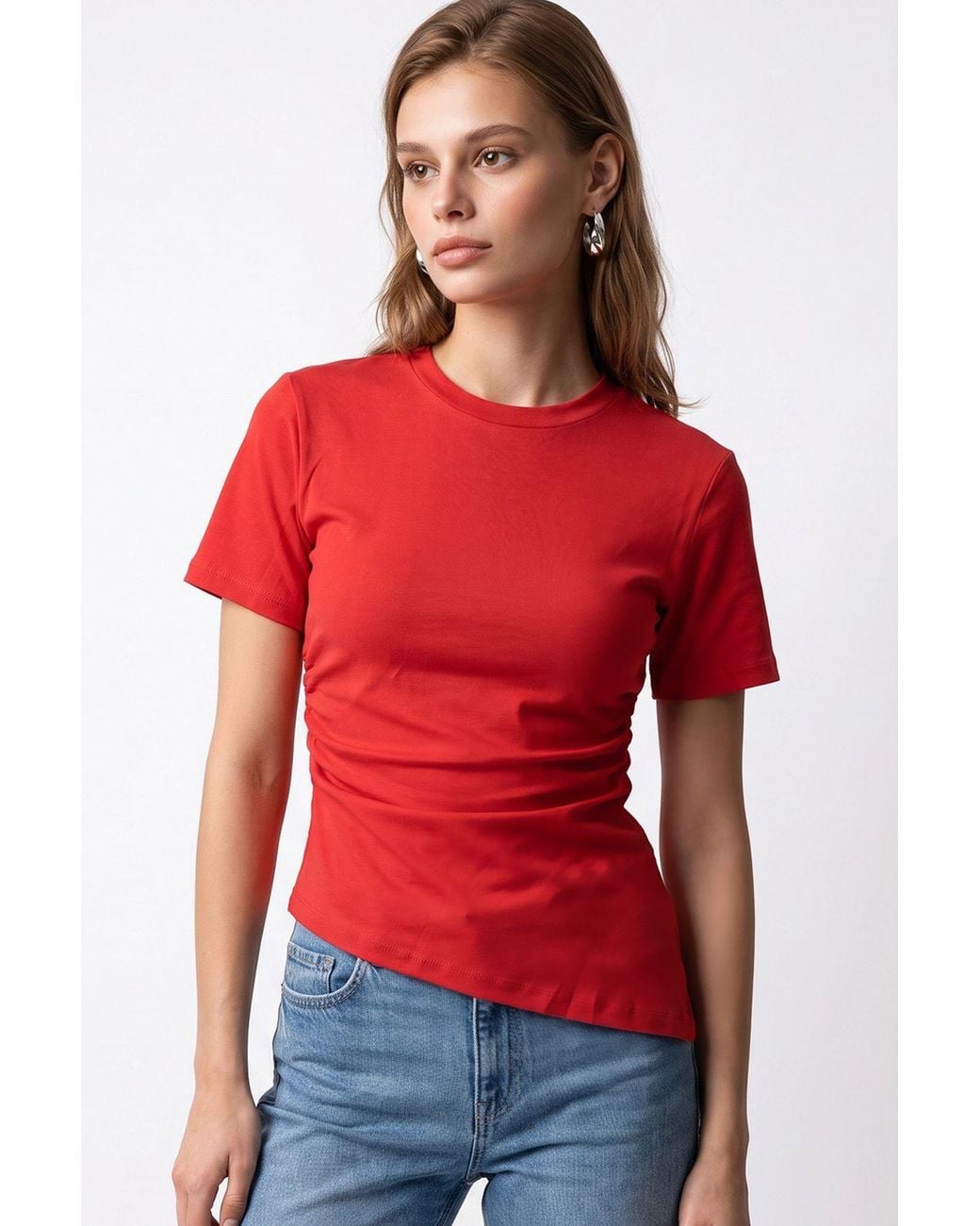 MixRay Red Cotton Blouse