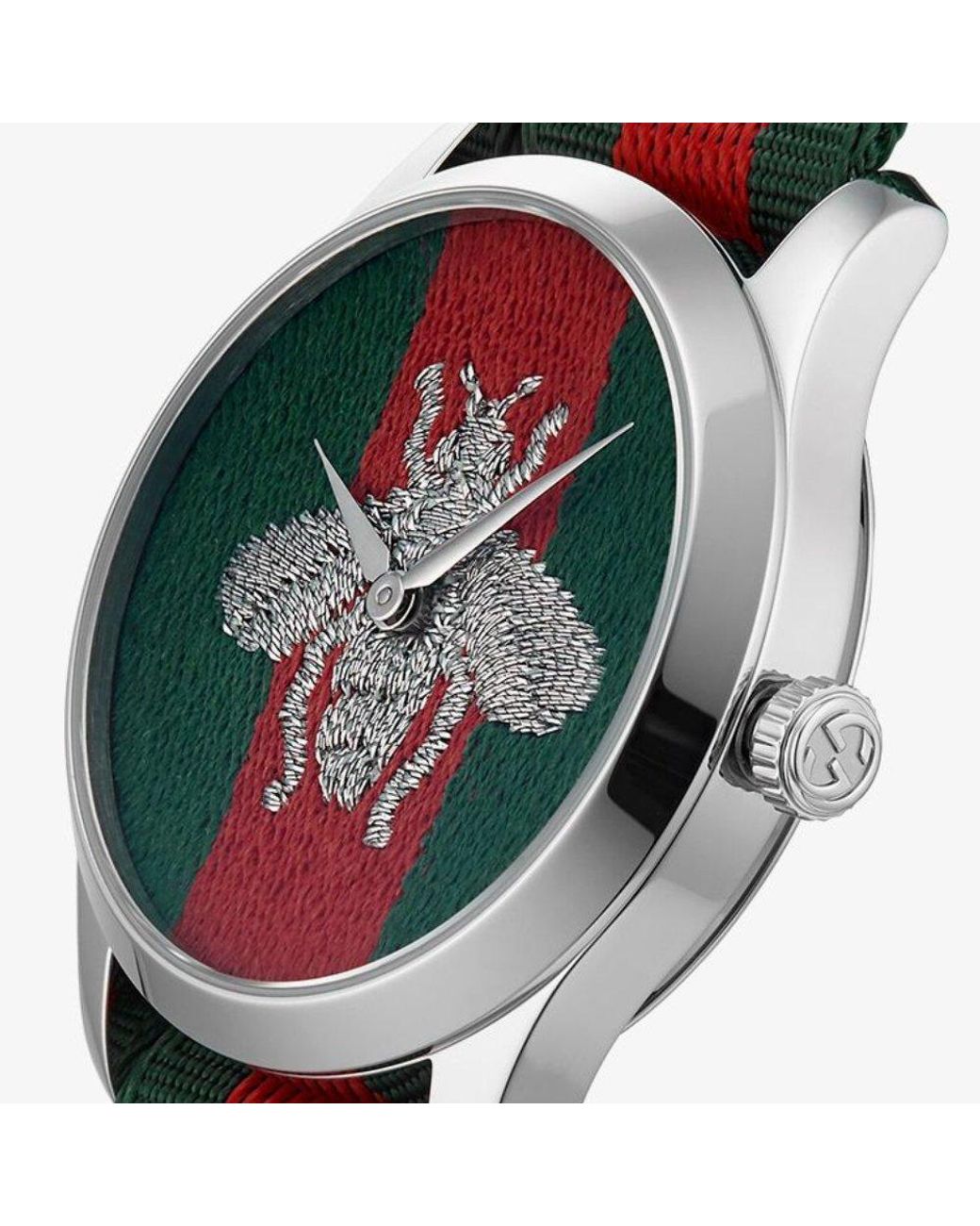 Gucci G-Timeless Bee Herenhorloge Met Stoffen Band in het Green voor heren
