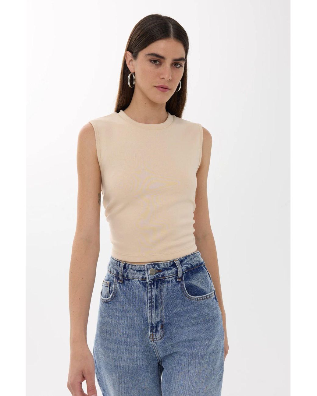 Hiccup White Solid Ruched-Detail Blouse