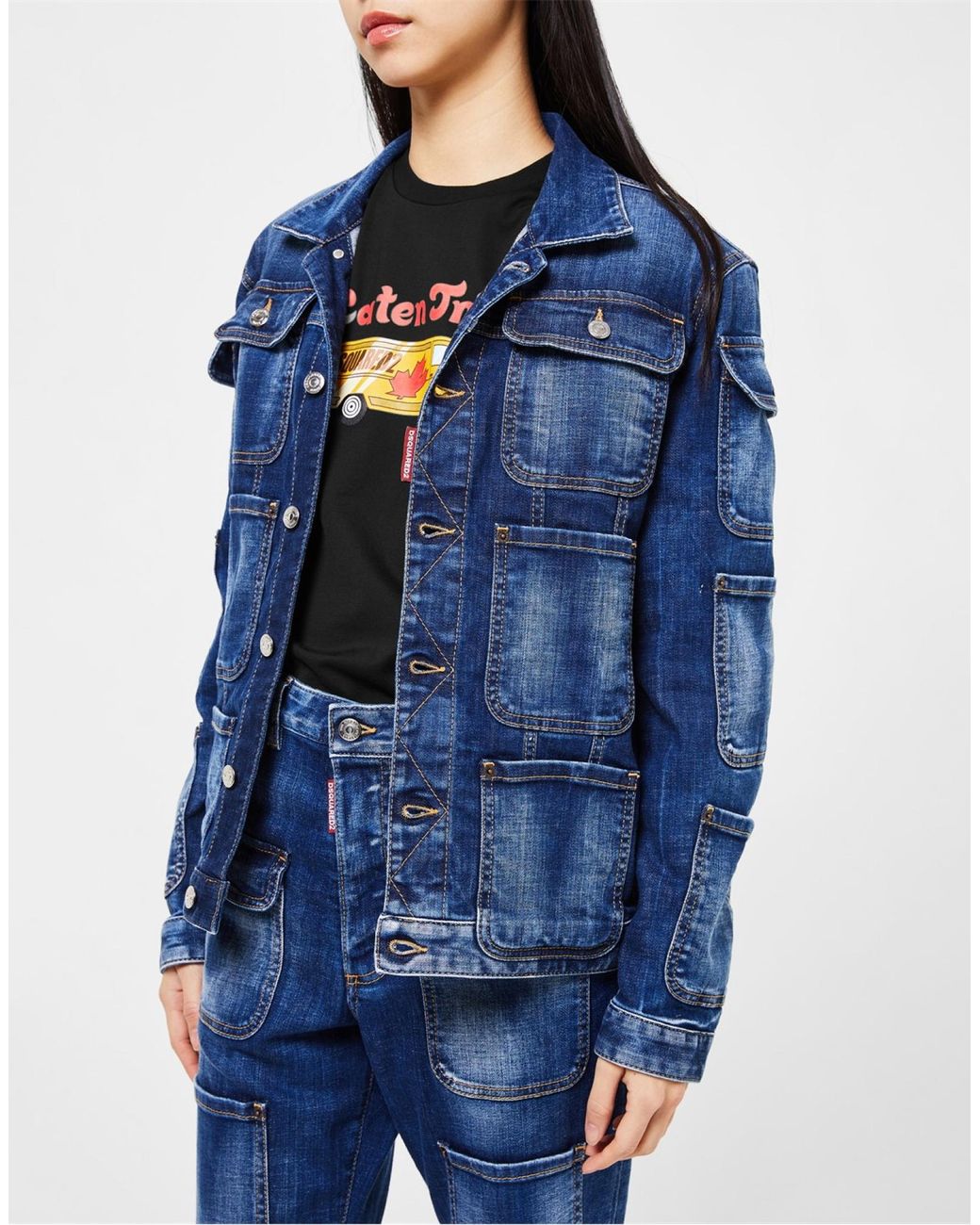 DSquared² Tactische Spijkerjas in het Blue