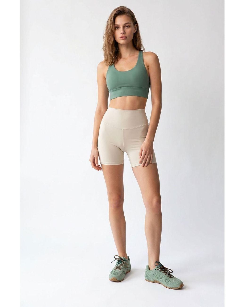 MixRay Blue High-Waist Skinny Cycling Shorts