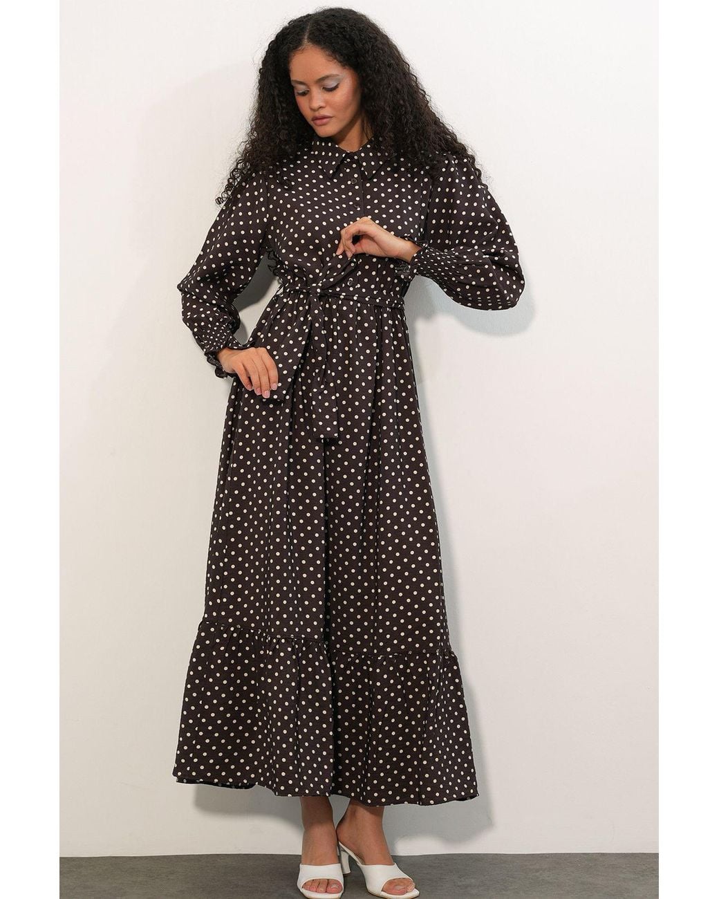Bigdart Multicolor Paisley Belted Midi Shirt Dress