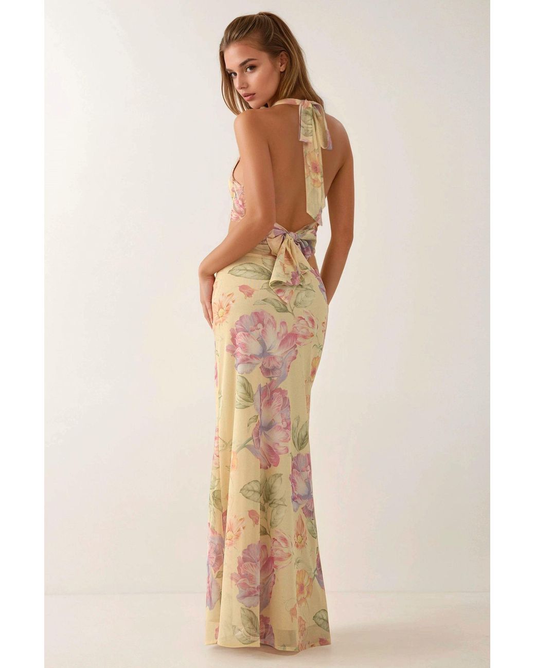 Hiccup Natural Low Rise Floral Maxi Skirt