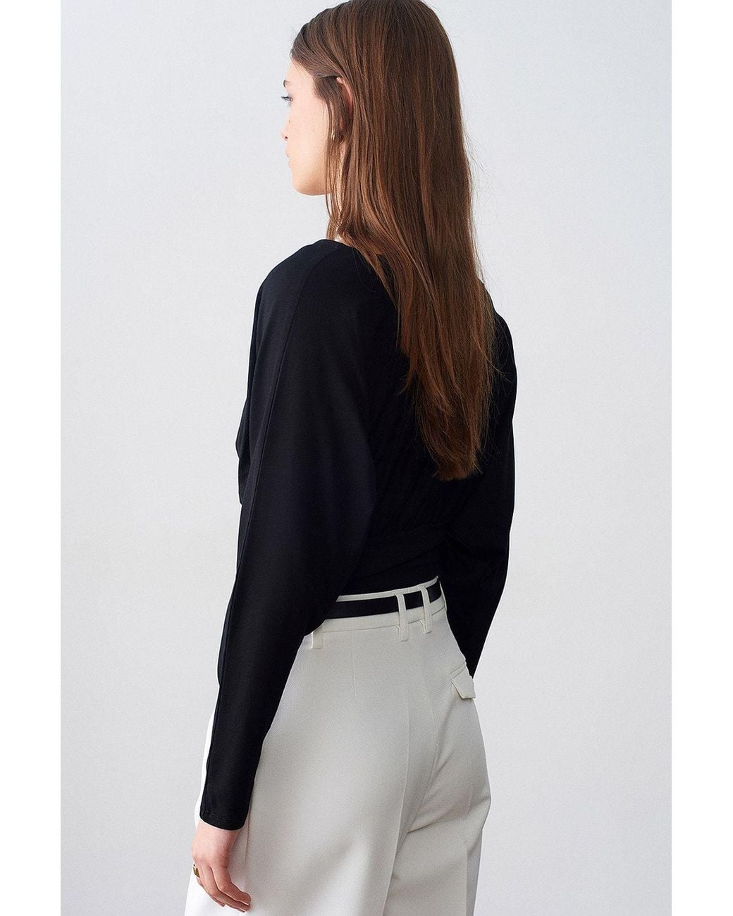 Dilvin Gray Straight-Leg Pleated Tailored Trousers