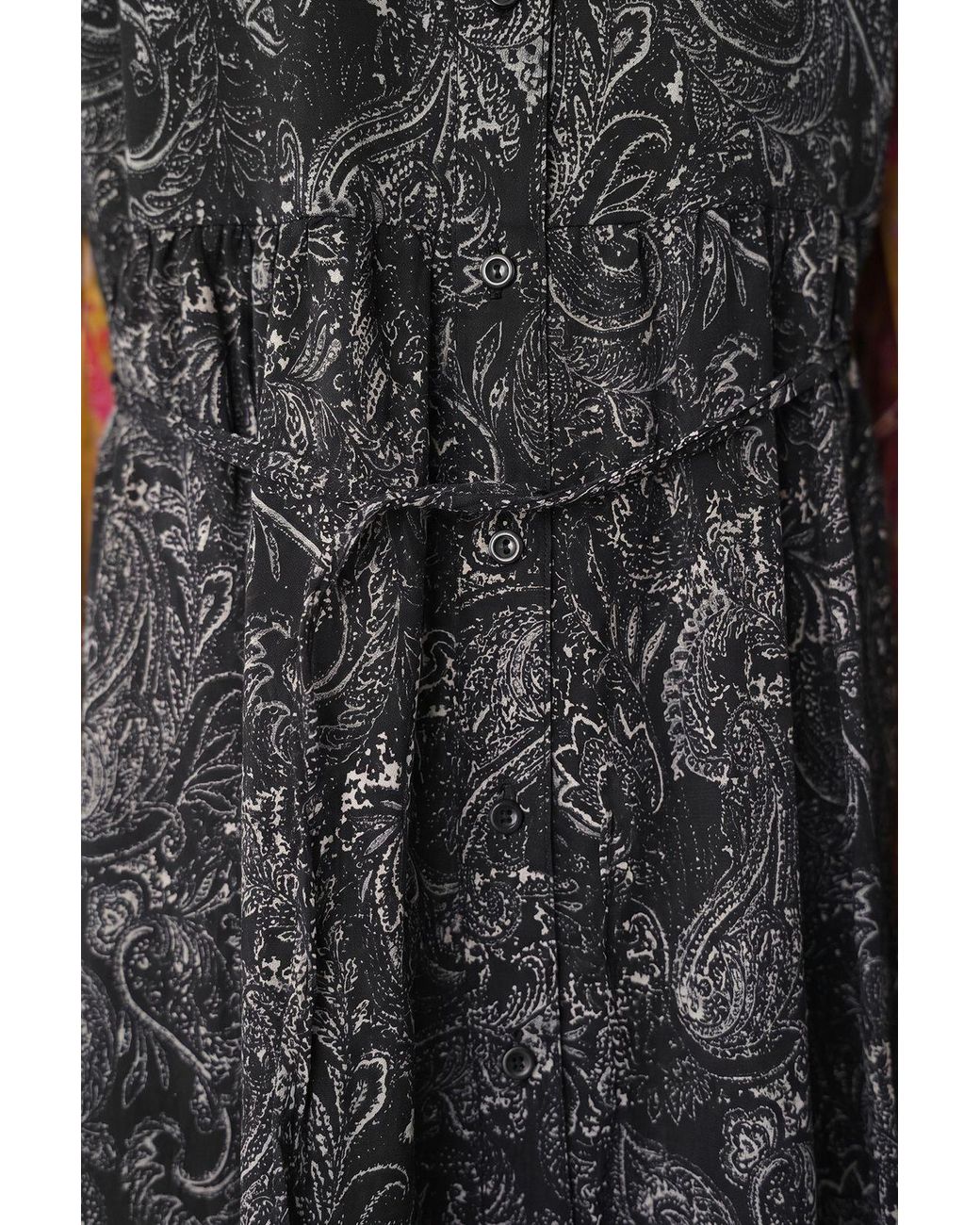 Bigdart Multicolor Buttoned Crew Neck Maxi Dress With Waistband