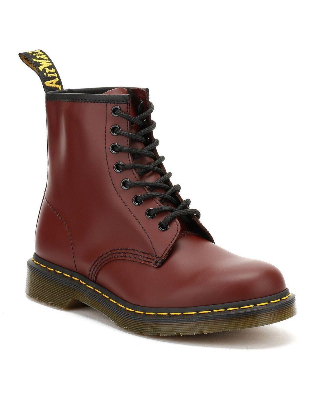 Dr. Martens Shop Voor 1460 Gladde Vrouwelijke Kersenrode Leren Laarzen in het Red