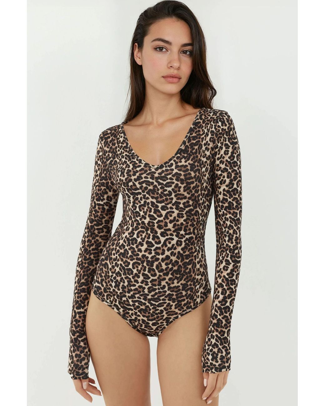 Hiccup Black Patterned V-Neckfitted Bodysuit