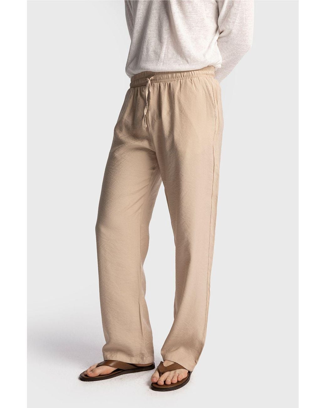 Giesto Natural Relaxed Fit Tencel Pants for men