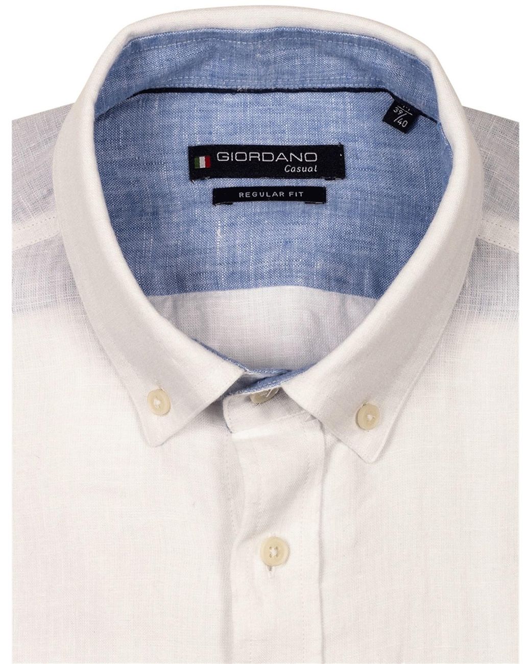 Giordano Overhemd Gebroken Wit Button-Down Borstzak in het Blue voor heren
