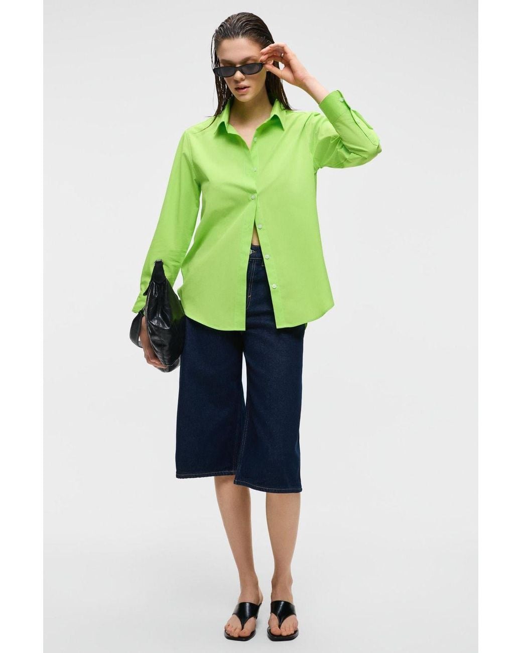 Grimelange Green Oversized Long Sleeve Shirt