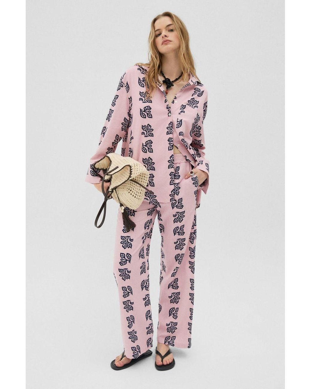 Grimelange Pink Straight Pull-On Pants