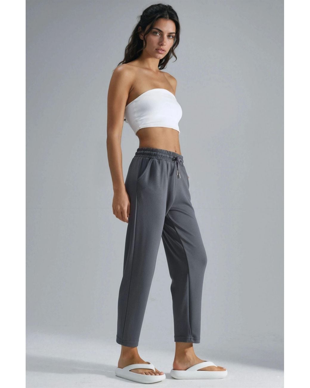 Hiccup Blue Modal Touch Elastic Waist Carrot Fit Jogger Pants