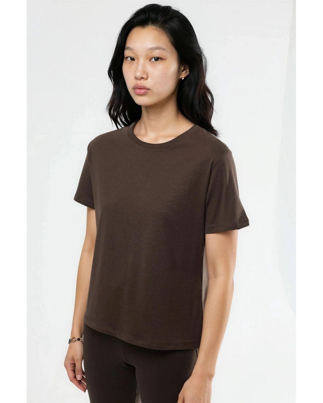 Busem Black Plain Crew Neck Cotton T-Shirt