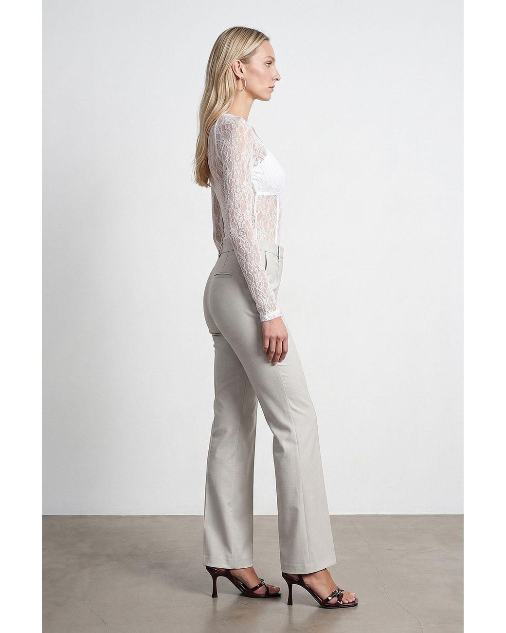 Dilvin Multicolor Mid-Waist Wide-Leg Crepe Trousers