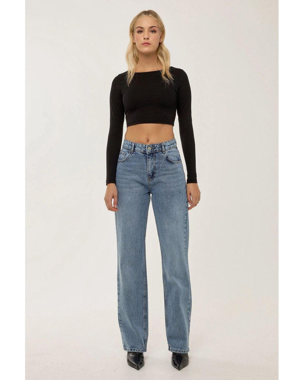 Hiccup Blue Straight Leg Medium Rise Jean