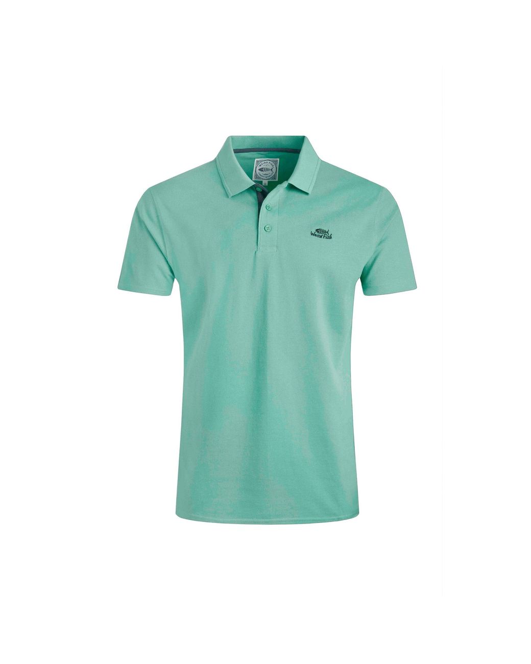 Weird Fish Green Miles Pique Organic Polo Shirt (Aqua Marine) for men