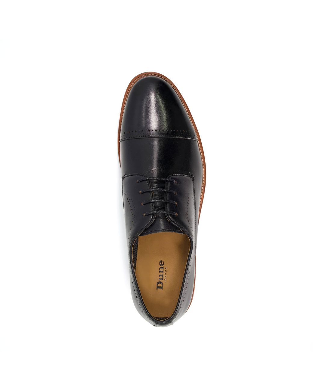Dune Dune Savion Leren Zwarte Oxford Schoenen Voor in het Black voor heren