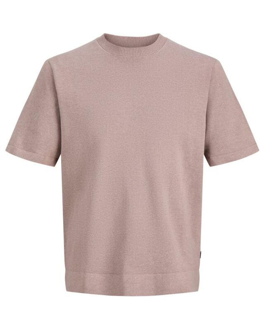 Jack & Jones Jprblamilano Spring Knit Crew Neck Ss Mauve in het Multicolor voor heren