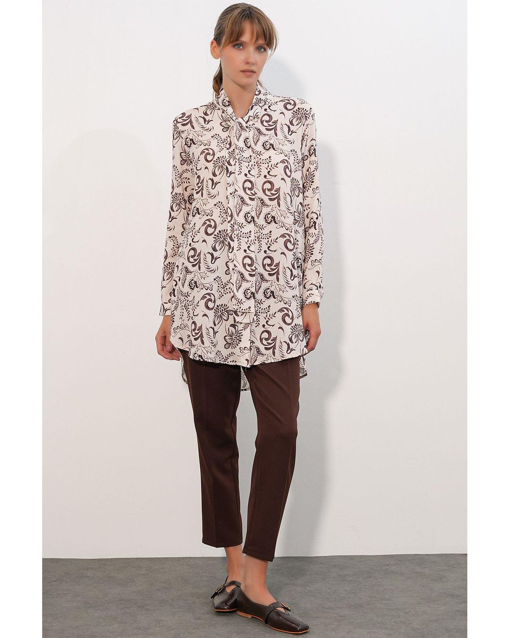 Bigdart Pink Long Floral Viscose Shirt
