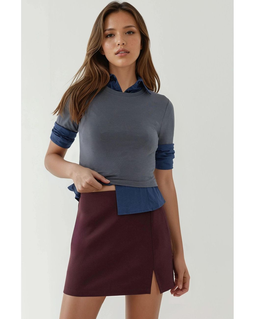 Hiccup Purple Skorts With Slit