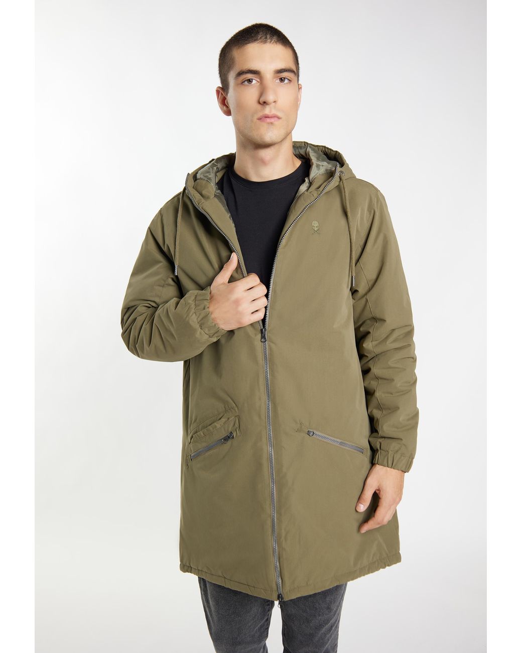 Tuffskull Gewatteerde Parka Militaire in het Green voor heren