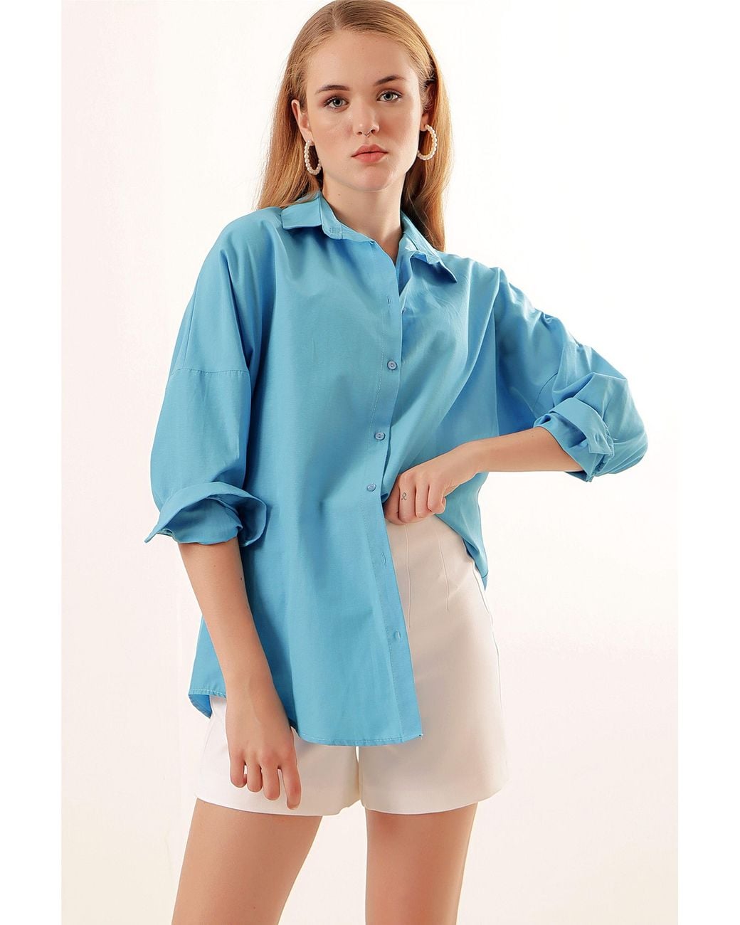 Bigdart Blue Oversized Poplin 2-Pack Shirt