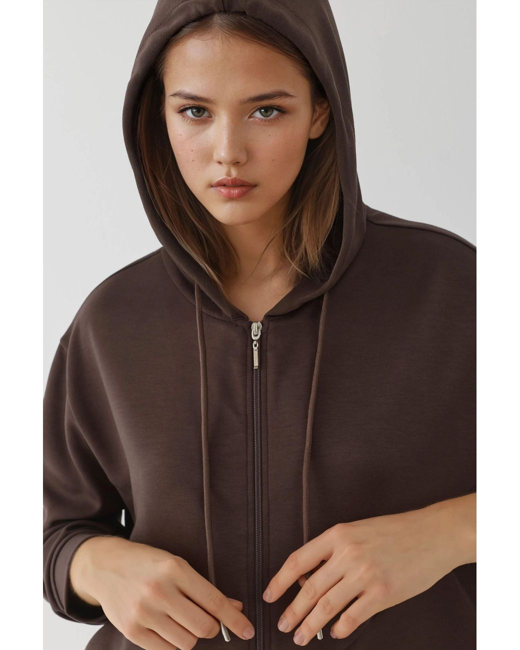 Hiccup Brown Soft Touch Full Zip Hoodie Sweatshirt