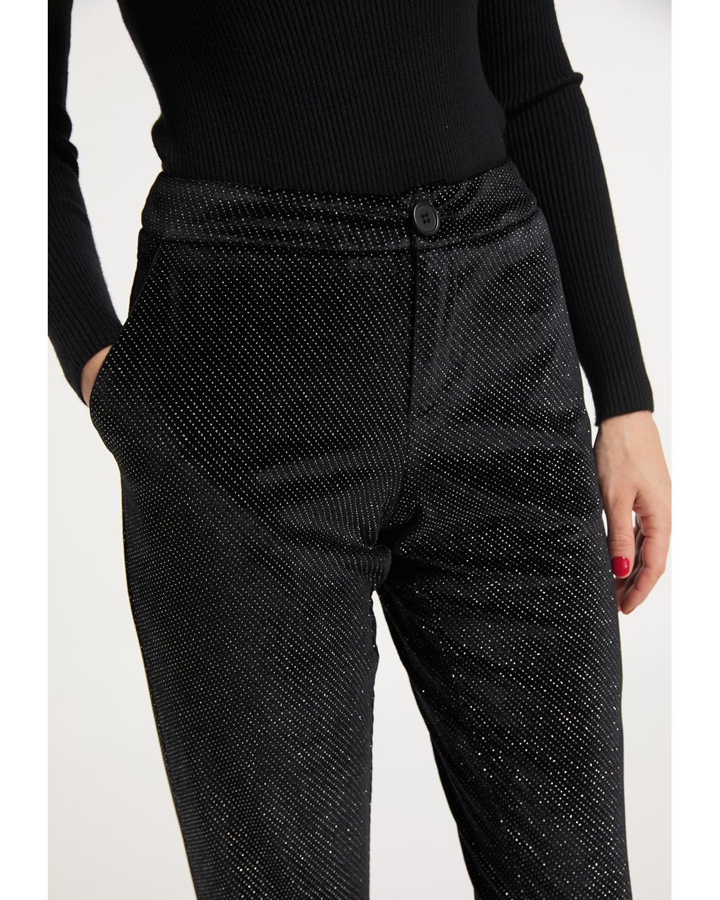 faina Fluwelen Broek in het Black