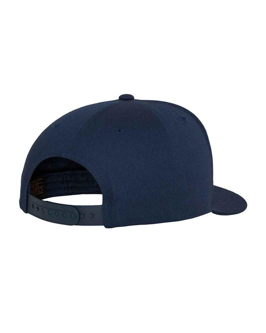 Flexfit Blue "Classic" Snapback Mütze 5 Segmente (Marineblau)