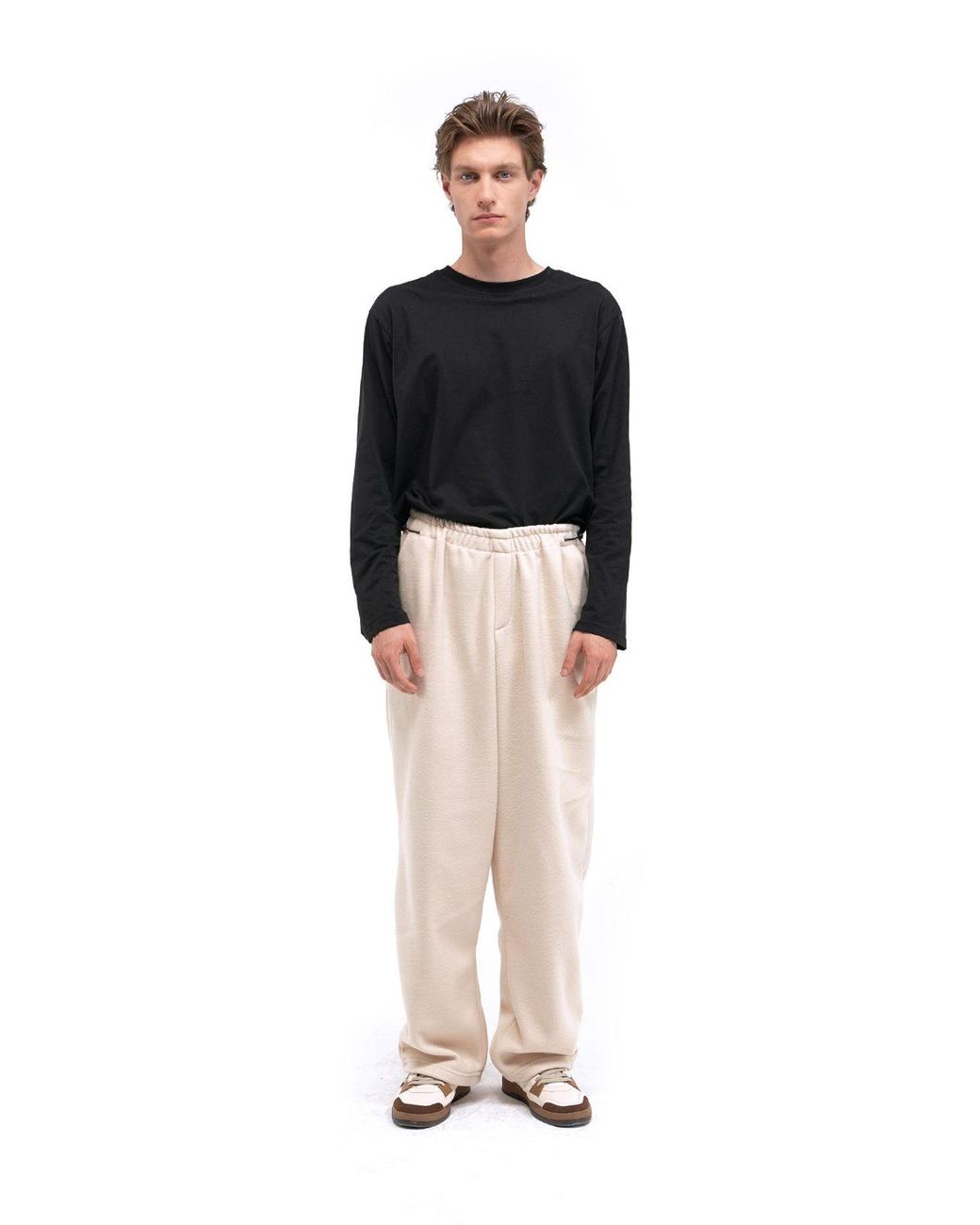 Giesto Black Relaxed Fit Wide Leg Pull-On Pants for men