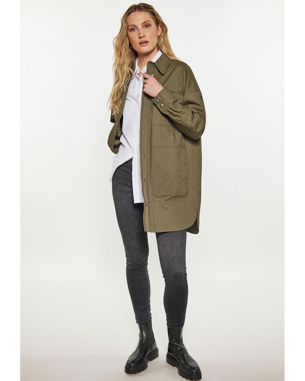 Dreimaster Jas Dames Militaire Olijf in het Green