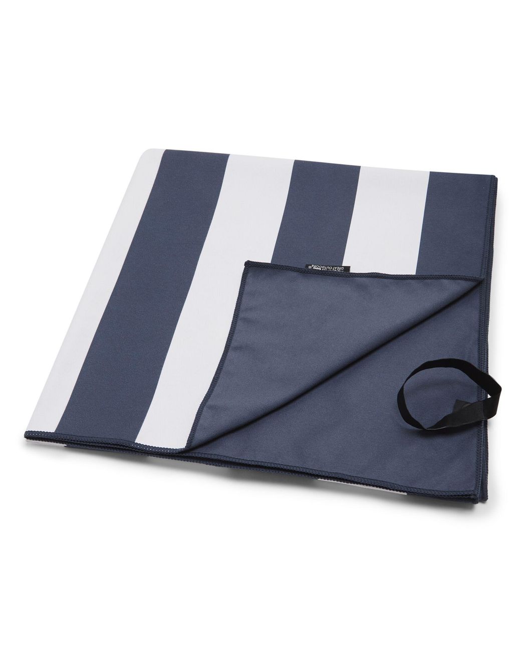 Regatta Gestreepte Microvezel Strandhanddoek (Marine Wit) in het Blue