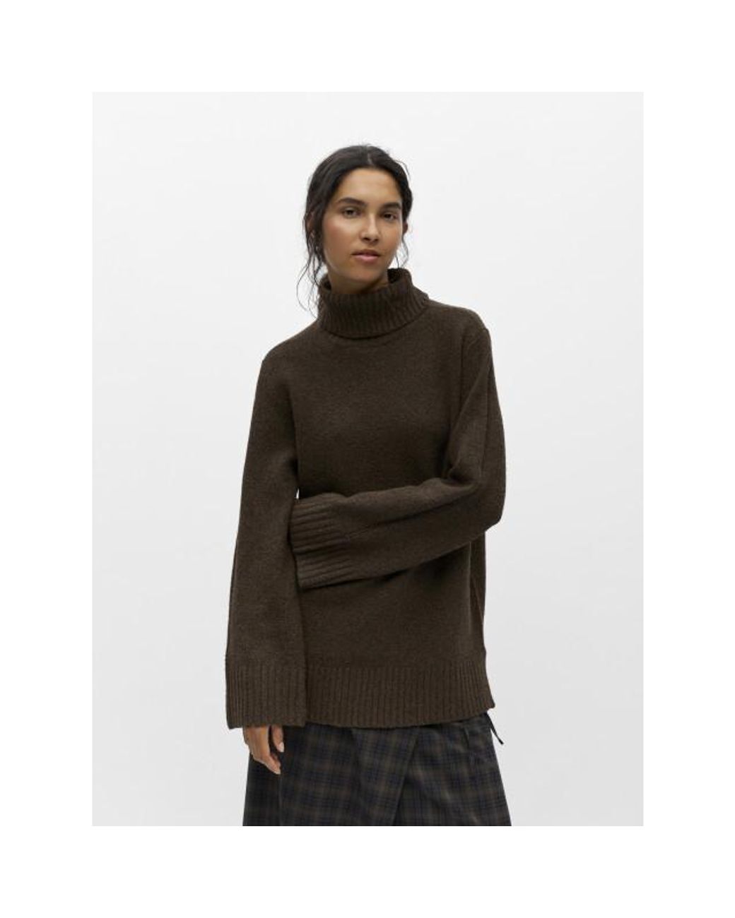 Object Objmali/S Lo Rollneck Pullover No in het Brown