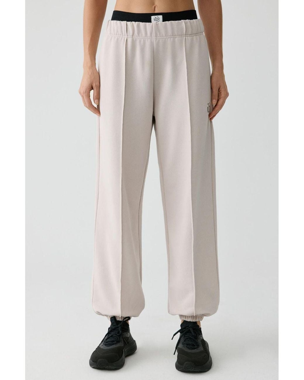 Grimelange White Elastic Waist Jogger Sweatpants