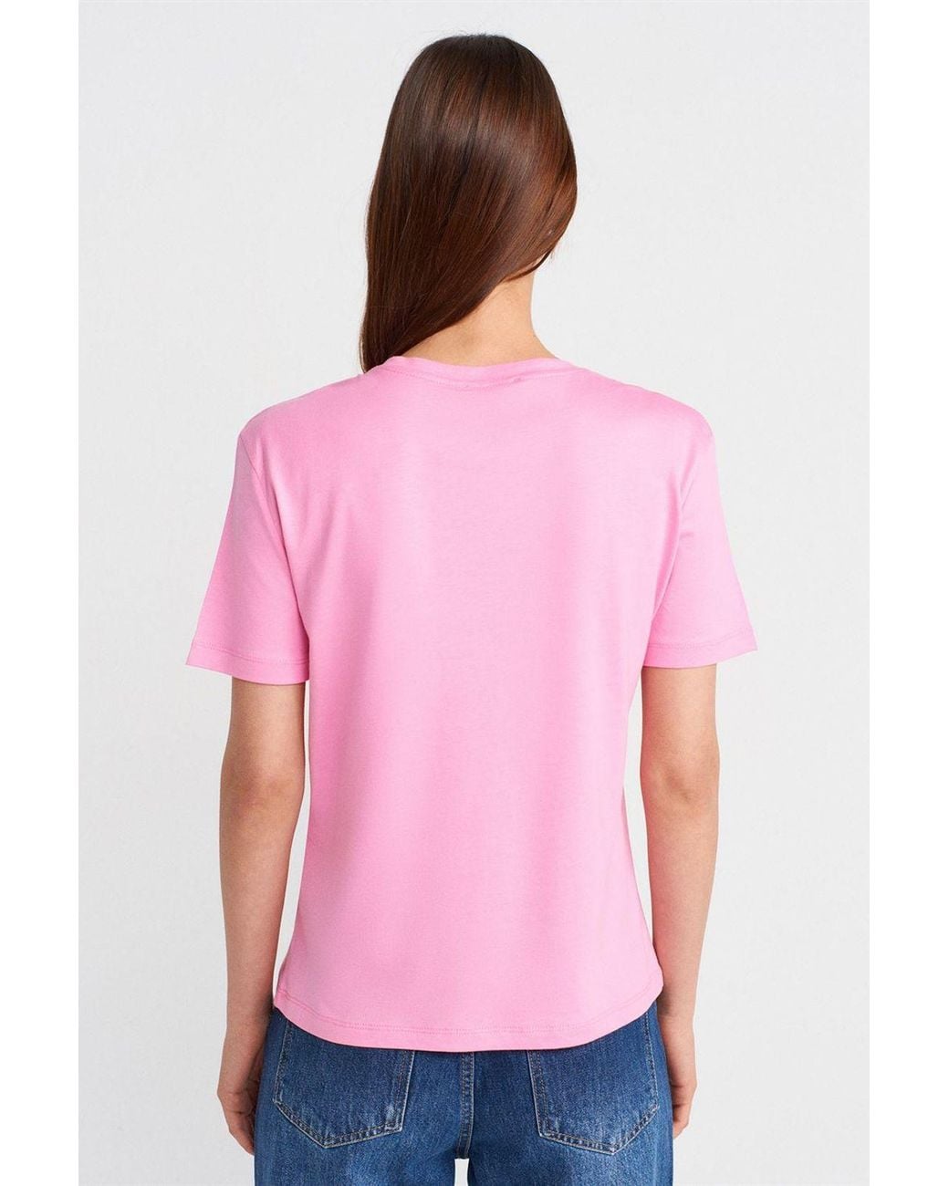 Dilvin Red Cotton Modal Crew Neck T-Shirt