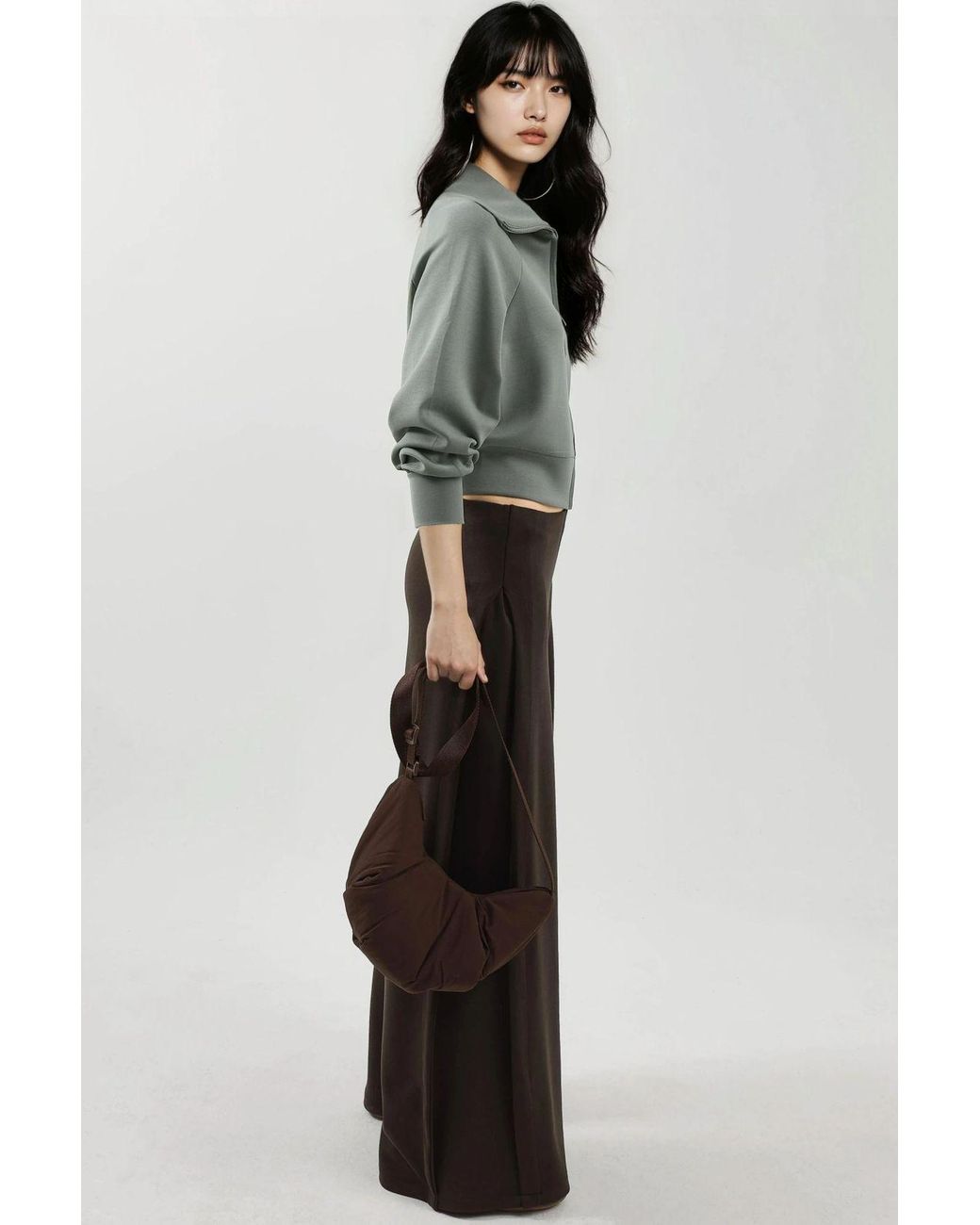 Busem Gray Relaxed Fit Zippered Sweatshirt