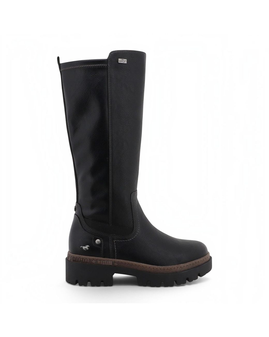 Mustang Black Knee High Chunky Long Winter Boots