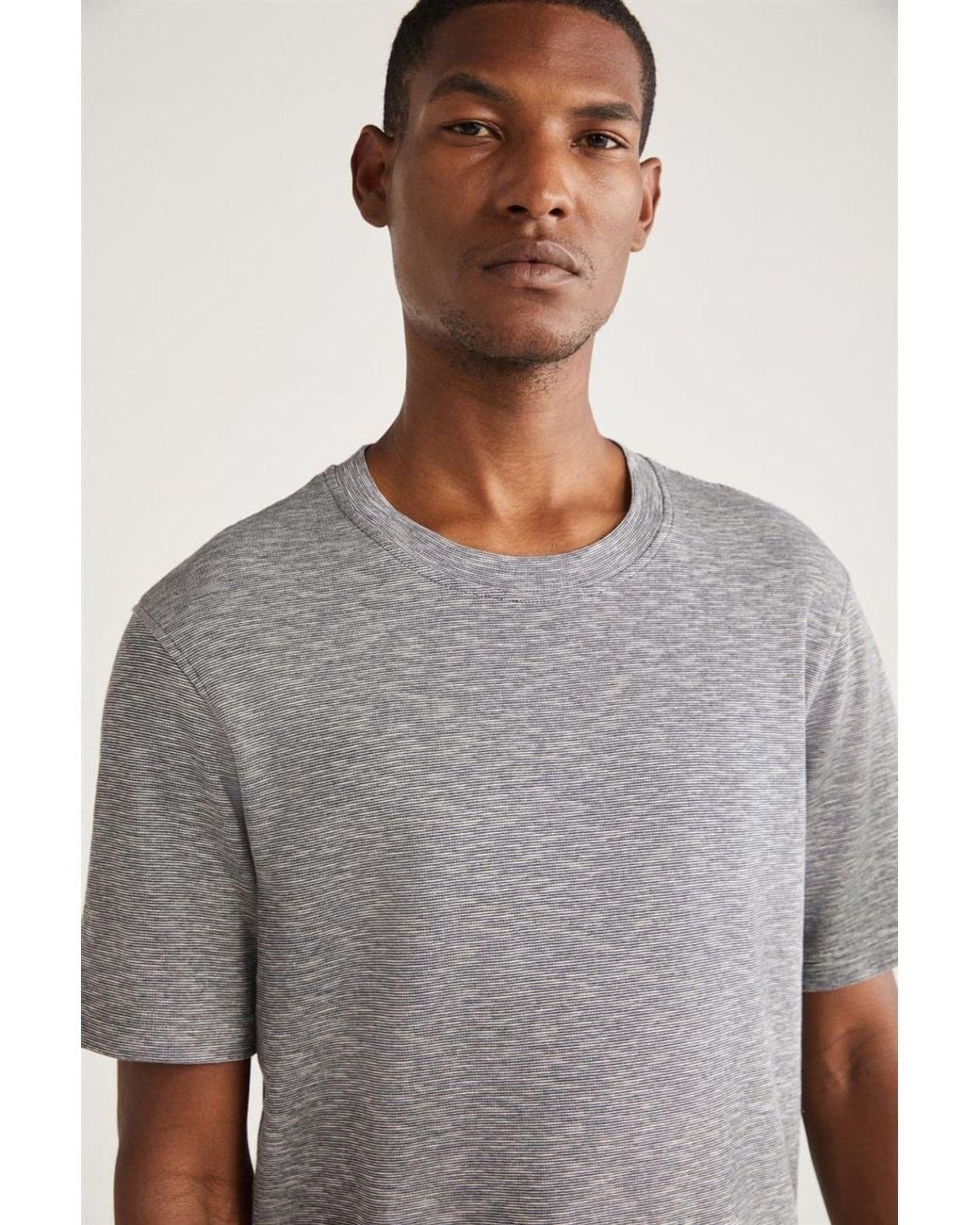 Grimelange Gray Relaxed Crew Neck T-Shirt for men