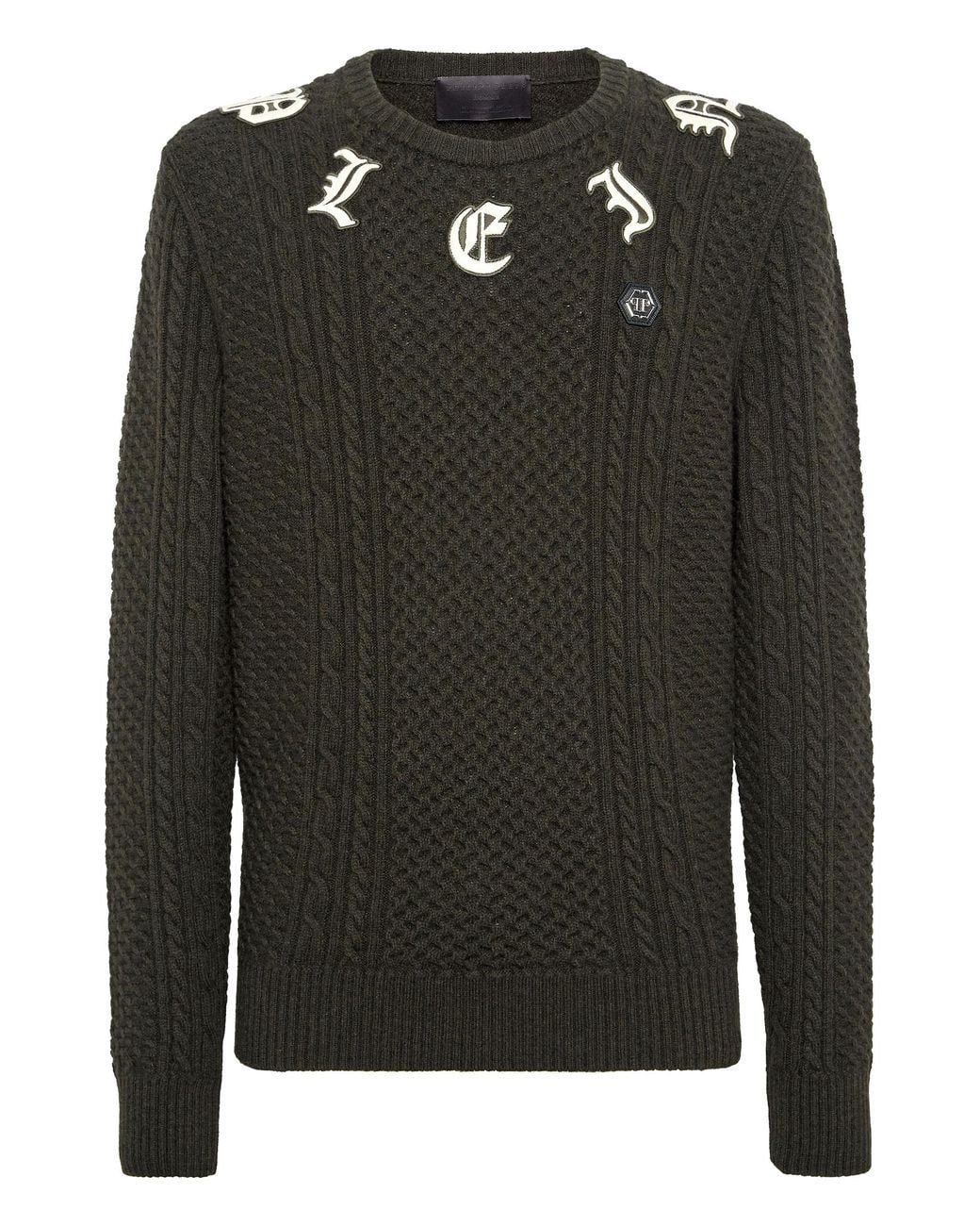 Philipp Plein Rundhalspullover Monogram in Black für Herren