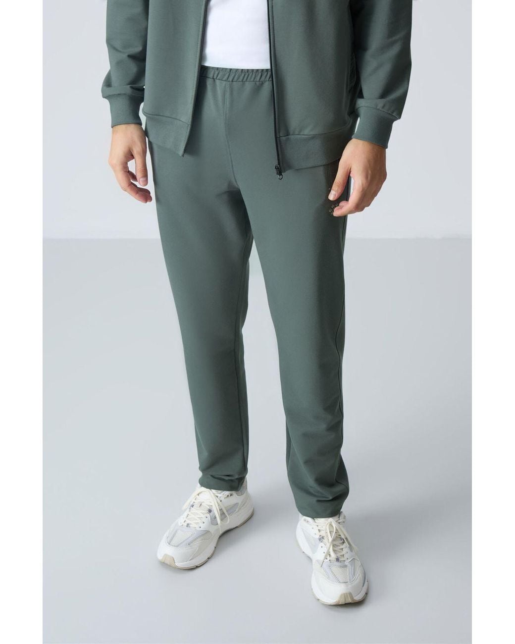 TOMMY LIFE Blue Zip-Collar Sweatshirt And Pants Set for men