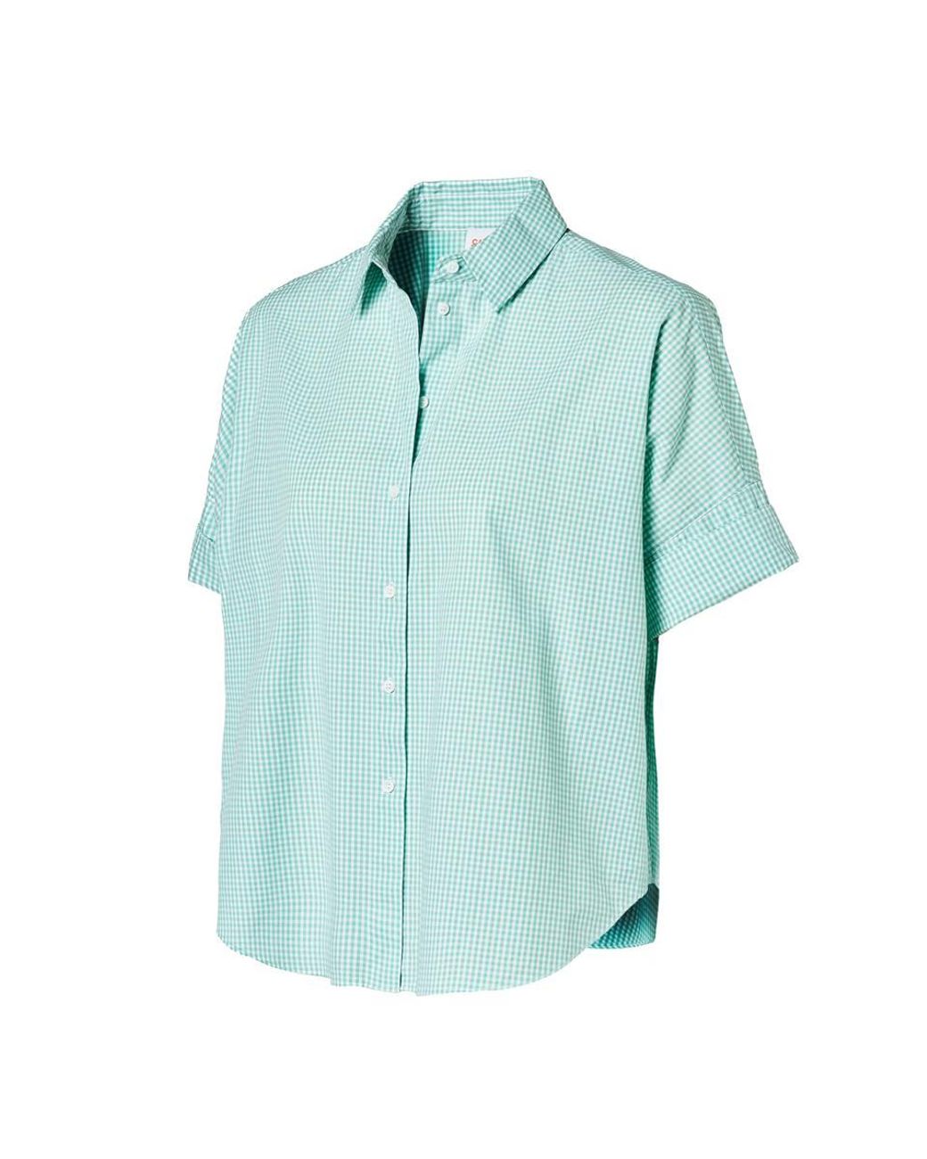 Mart Visser Caroline Tensen Leeds Oversized Check Blouse Wit Groen in het Blue