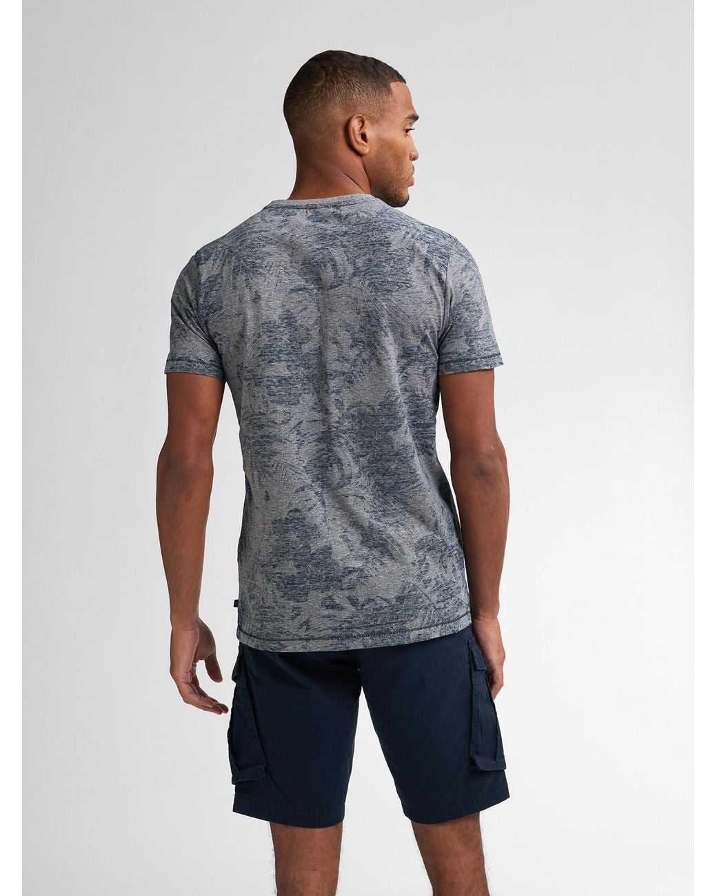 Petrol Industries All-Over Print T-Shirt Everglade in het Blue voor heren