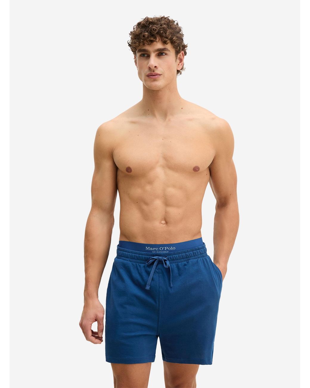 Marc O' Polo Marc O'Polo Mannen Pyjama Korte Broek Mix N Match in het Blue voor heren