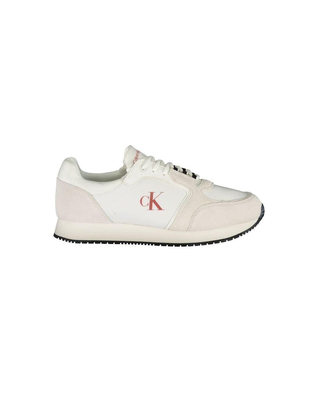Calvin Klein Leather Sneaker in White für Herren