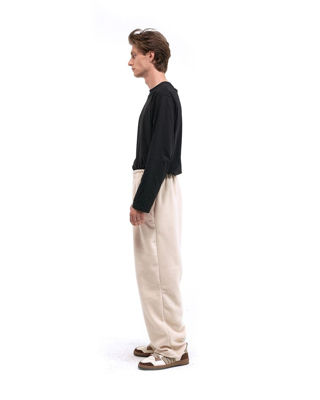 Giesto Black Relaxed Fit Wide Leg Pull-On Pants for men