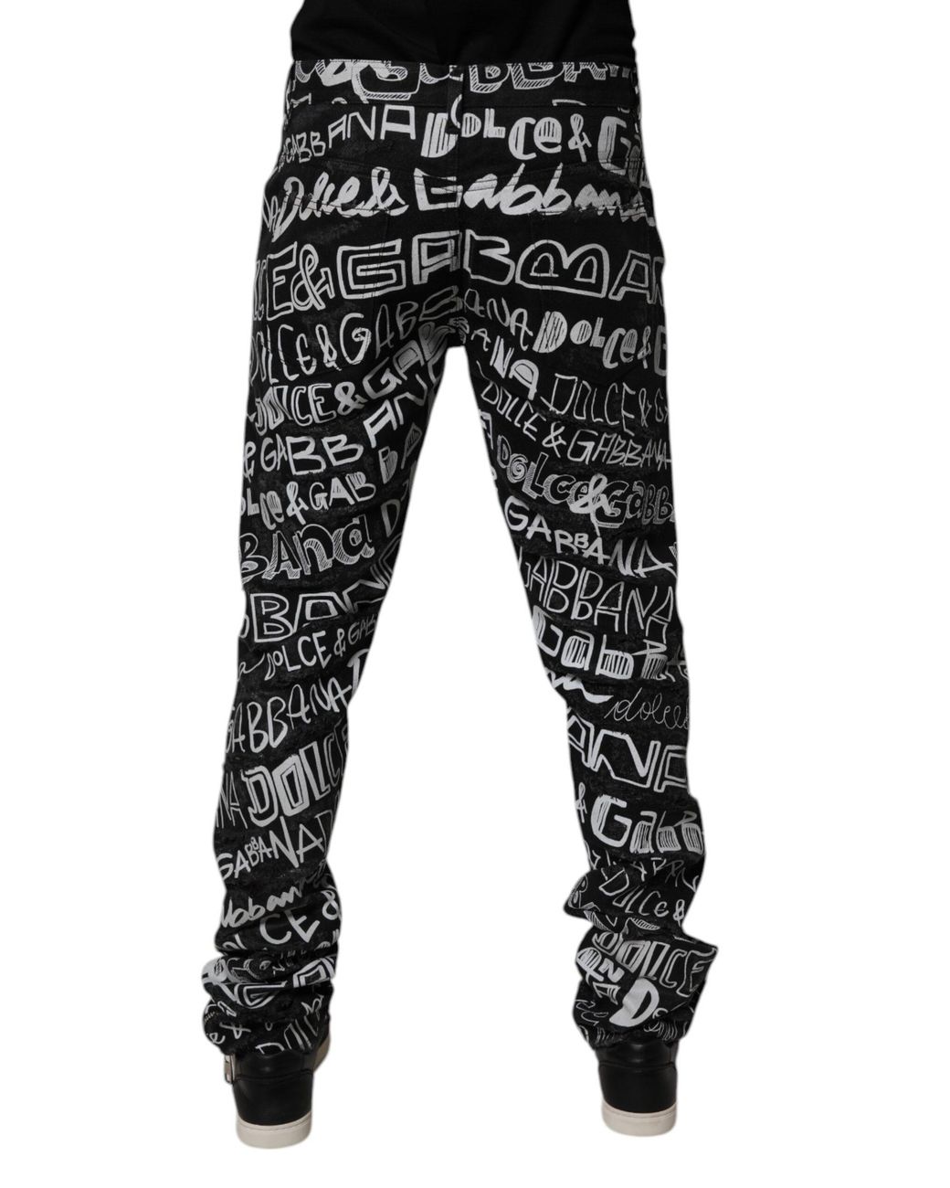 Dolce & Gabbana Dolce Gabbana Graffiti Spijkerbroek in het Black voor heren